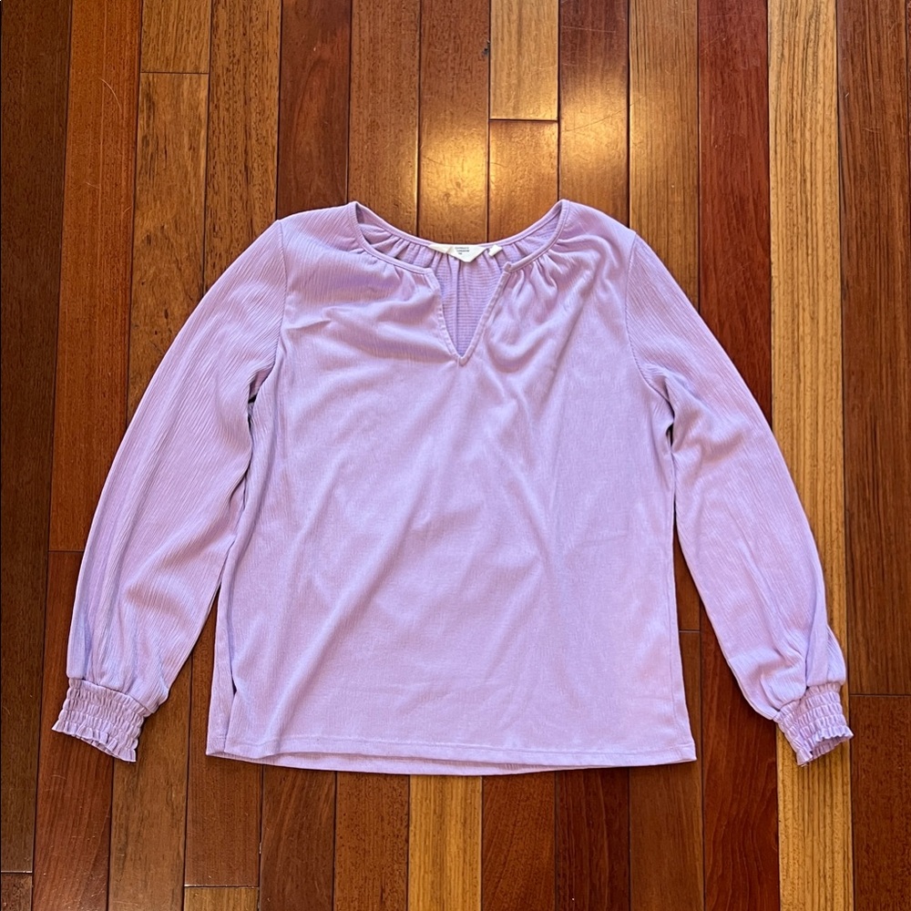 Candace Cameron Bure Lavender Long-Sleeve Peasant Top